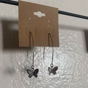 Silver Butterfly Earrings